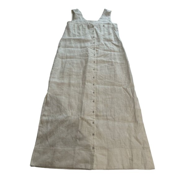 VRG GRL Daisy Lover Linen Maxi Dress in White - Picture 1 of 4